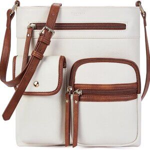 Crossbody Purses for Women Medium PU Leather Shoulder Bag with Multi Pocket for